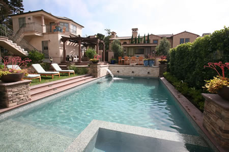 Manhattan Beach Pool with Water Feature Outdoor Kitchen &    Patio 2