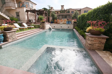Manhattan Beach Pool with Water Feature Outdoor Kitchen &    Patio 3
