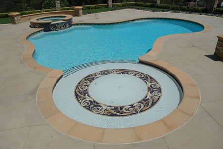 Rancho Palos Verdes Pool Spa Custom Mosaics & Crystal    Fountains 4