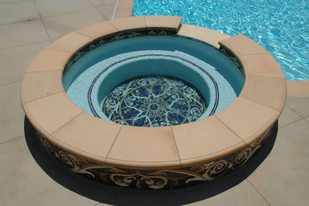 Rancho Palos Verdes Pool Spa Custom Mosaics & Crystal    Fountains 6